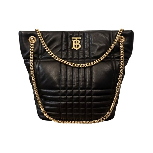 Burberry TB Quilted Chain Shoulder Bag – Black / Gold Hardware - Picture 1 of 6